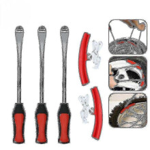Tire Replacement Lever Tool for Motorcycle and Bicycle with Rim Protector and Tire Kit (3 Levers + 2 Covers)