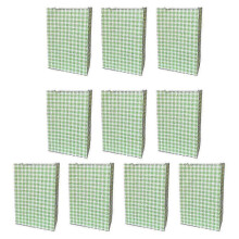 10pcs Folding Versatile Plaid Colorful Gift Packaging Kraft Bags Holiday Supplies