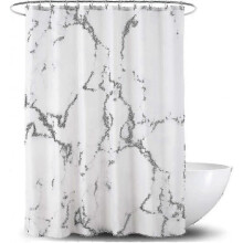 Waterproof Shower Curtain with Reinforced Hem, Washable Textile in Various Sizes, Polyester Marble, 180 X 200 Cm