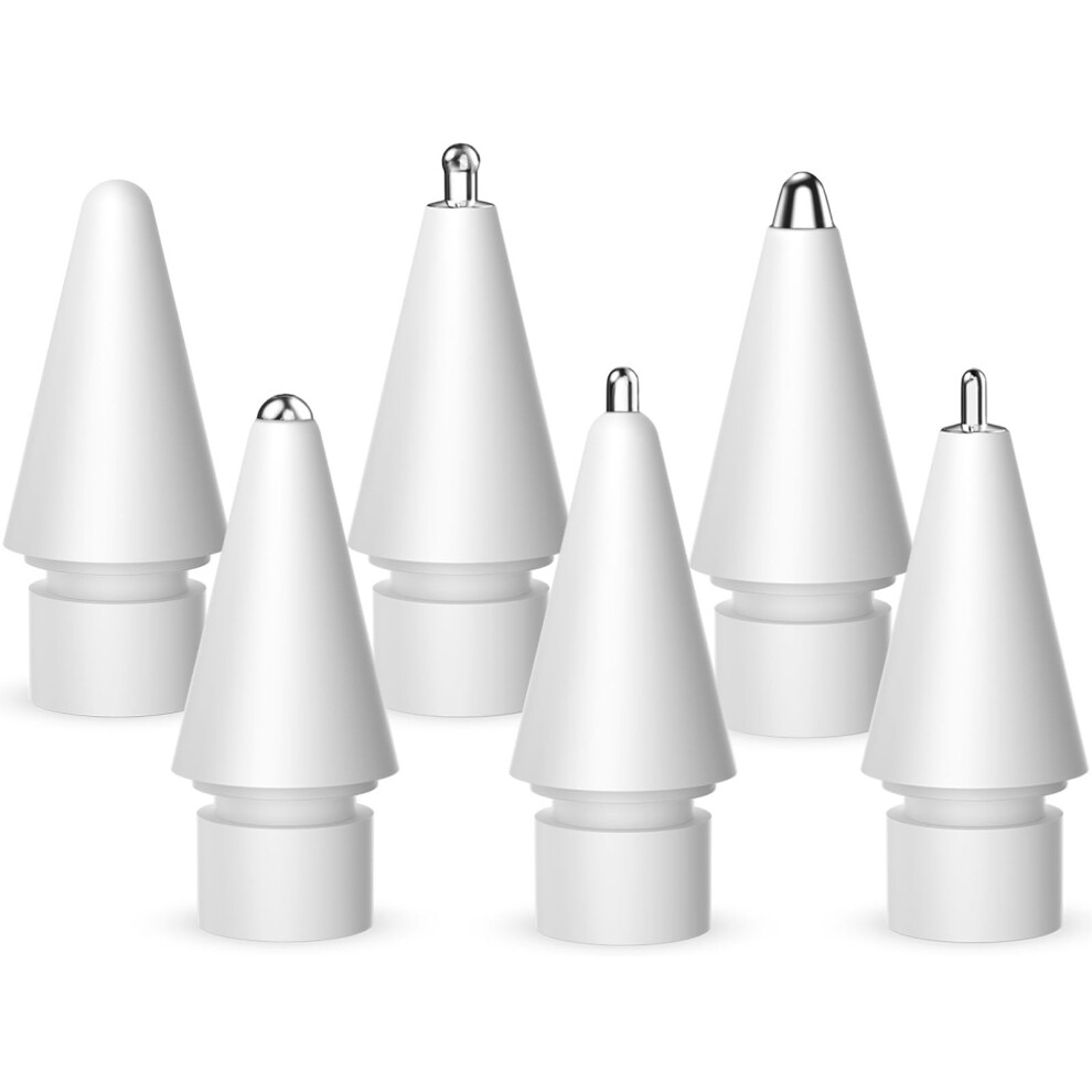 Tips And Nibs Set For Apple Pencil, Metal Durable Replacement For Pro/Usbc/1St/2Nd Gen, 6 Pack 9426802847970