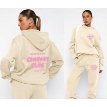 (M, Khaki 3) Sweatshirt and trousers suit fashionable sports long-sleeved pullover hooded sweatshirt
