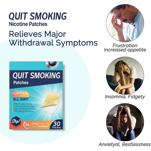 21mg Step 1 Quit Smoking Patch with 24H Controlled Release for Heavy Smokers, 30 Count 2