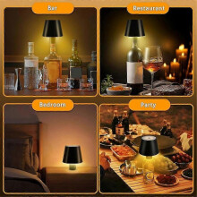 LED Wireless Bottle Light Touch Table Lamp with RGB and 3 Colors for Indoor/Outdoor Use in Restaurants and Bars Black