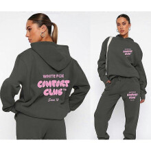 (M, Dark Gray 4) Sweatshirt and trousers suit fashionable sports long-sleeved pullover hooded sweatshirt