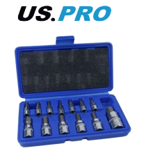 US PRO Tools 13pc 1/4" 1/2" 3/8" Dr Drive Metric Hex Bit Socket Set 2097