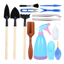 Kit da giardinaggio completo per la cura di bonsai e piante grasse, set di 14 mini attrezzi con annaffiatoio e soffiatore, include strumenti per