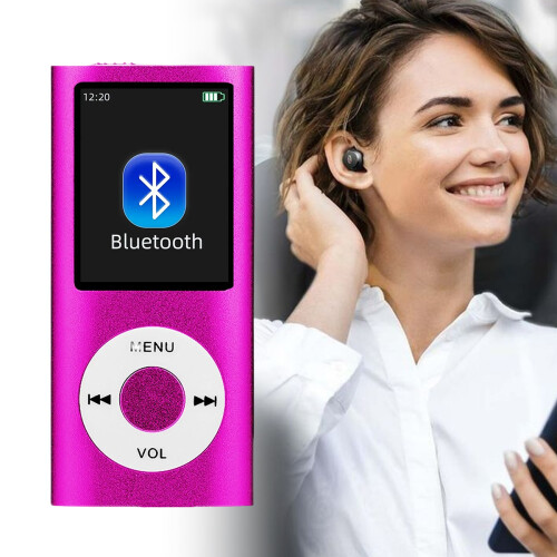 Reprodutor de música MP3 com tela LCD de 1,8 polegadas, reprodutor de MP3 portátil, longa duração da bateria, compatível com MP3, WMA, FLAC, 1