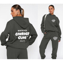 (L, Dark Gray 1) Sweatshirt and trousers suit fashionable sports long-sleeved pullover hooded sweatshirt