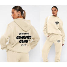 (XXXL, Khaki 1) Sweatshirt and trousers suit fashionable sports long-sleeved pullover hooded sweatshirt