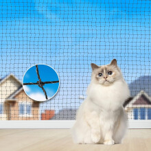 Rede de proteção para gatos para varanda, 2 x 3 m / 4 x 3 m / 6 x 3 m / 8 x 3 m, rede reforçada com arame, preta, com corda de fixação e ace