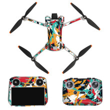 Stilige Dji Mini3Pro-skinn, boblefrie dekorative klistremerker for drone og fjernkontroll (mønster E)