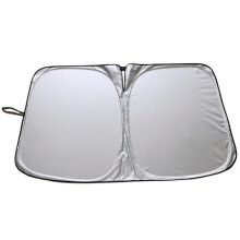 Para-sol dobrável para para-brisa, oferece proteção contra calor e raios UV, é feito de poliéster refletivo e bloqueia o calor para manter o