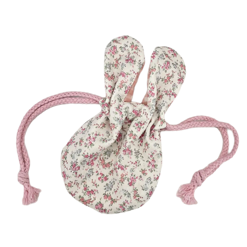 Pink User Friendly Drawstring Storage Pouch With Adorable