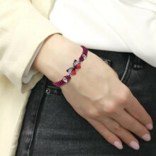 Braccialetti con ciondoli carini e farfalla, bracciale con cordino regolabile dal design alla moda, gioielli fatti a mano con il motto "Credi sempre