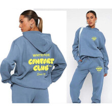 (XXXL, Sky Blue 5) Sweatshirt and trousers suit fashionable sports long-sleeved pullover hooded sweatshirt
