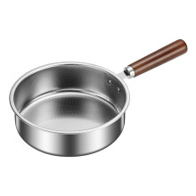 Durable 304 Nonrust Steel Frying Pan with Wood Handle-22cm