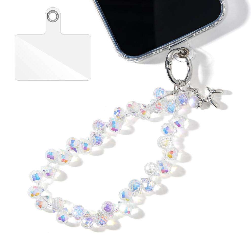 Beaded Phone Strap With Crystal Beads For Women, Wrist Lanyard With Tether Tab, 27 Designs 9001264016869