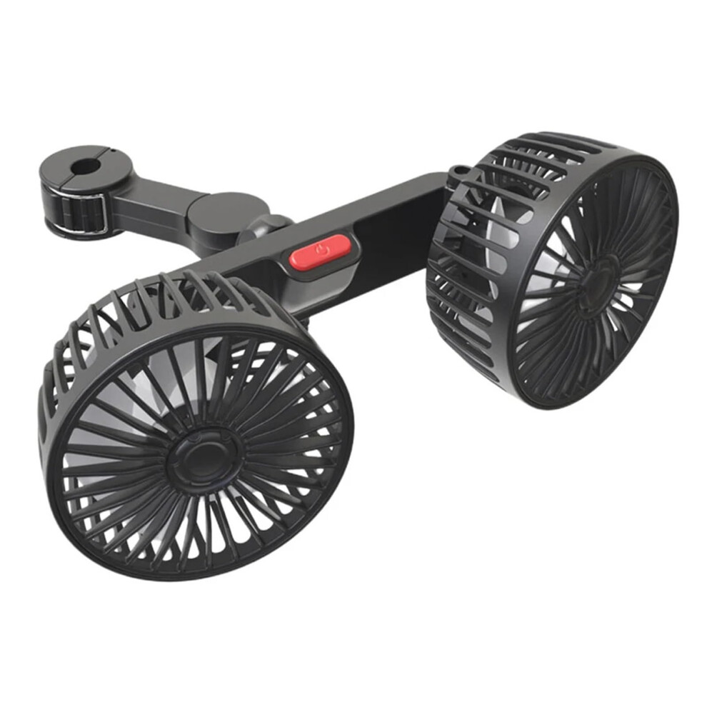 Car Cooling Fan Dual Head 3Speed Usb Rechargeable 360 Rotation For 12V 24V Vehicle 9001264017644