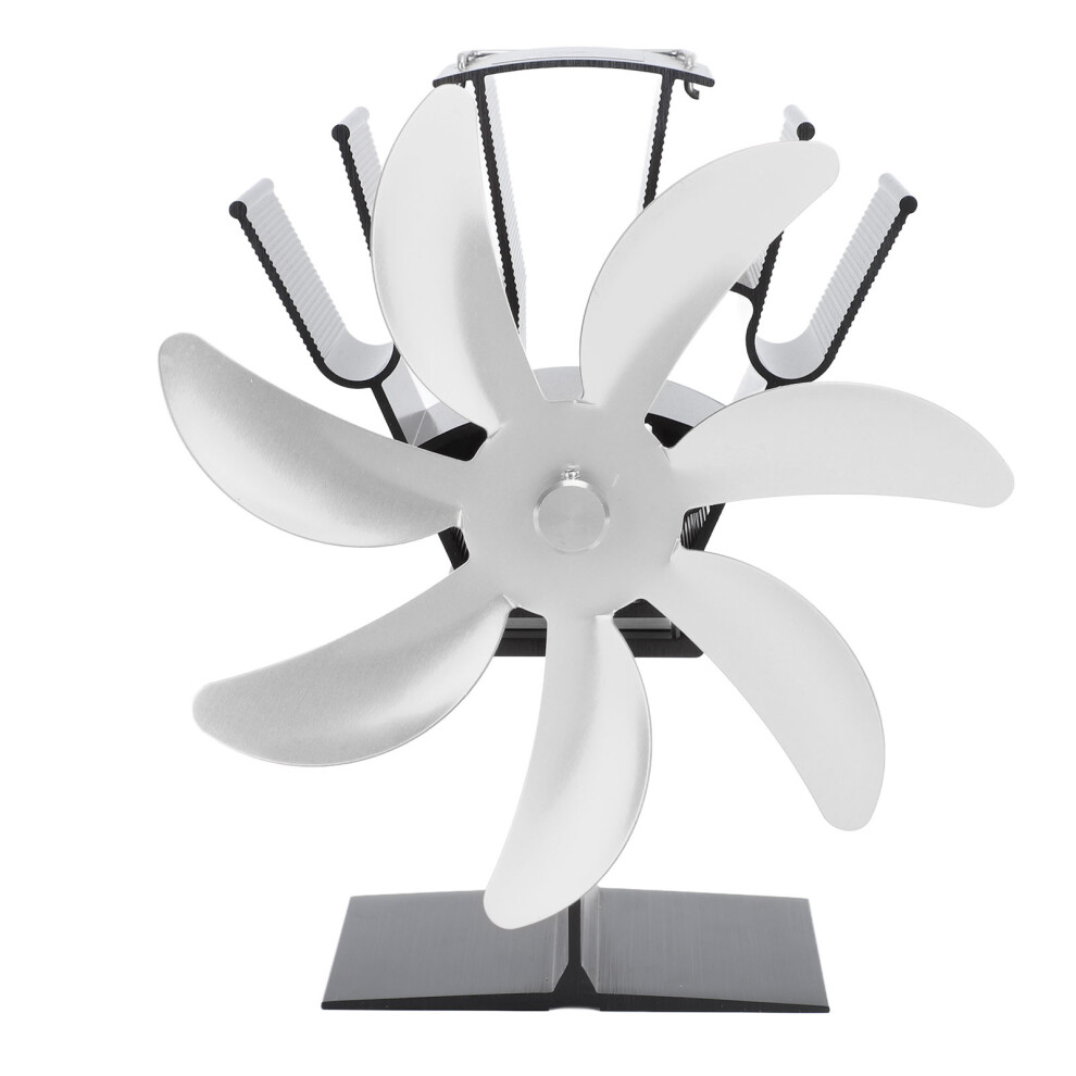 Non Electric Wood Stove Fan 7 Blades Thermoelectric Heat Powered Silent Operation Environmentally Safe Warm Air Circulation Overheat Protection Alumin 9198585183773