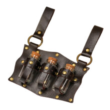 Medieval Potion Bottle Set with Durable Faux Leather and Secure Cork Seal for Cosplay and Renaissance