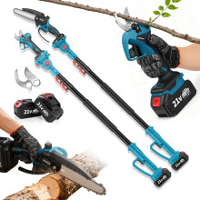 4in1 Cordless Pole Saw with 7ft Extension and Electric Pruning Shears, Dual 4.0Ah Batteries