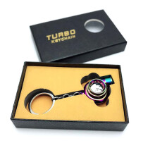 LED-turbocompressor sleutelhanger, decoratie en identificatie met realistische turbogeluiden, draaiende turbine sleutelhanger met USB-oplaadfunctie,