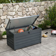 Outsunny 331L Outdoor Storage Box Waterproof with Wheels and Lock