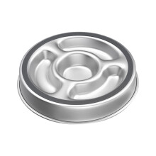 Small Dog And Cats Slow Feeder Dish Stainless Steel Feeding Bowl
