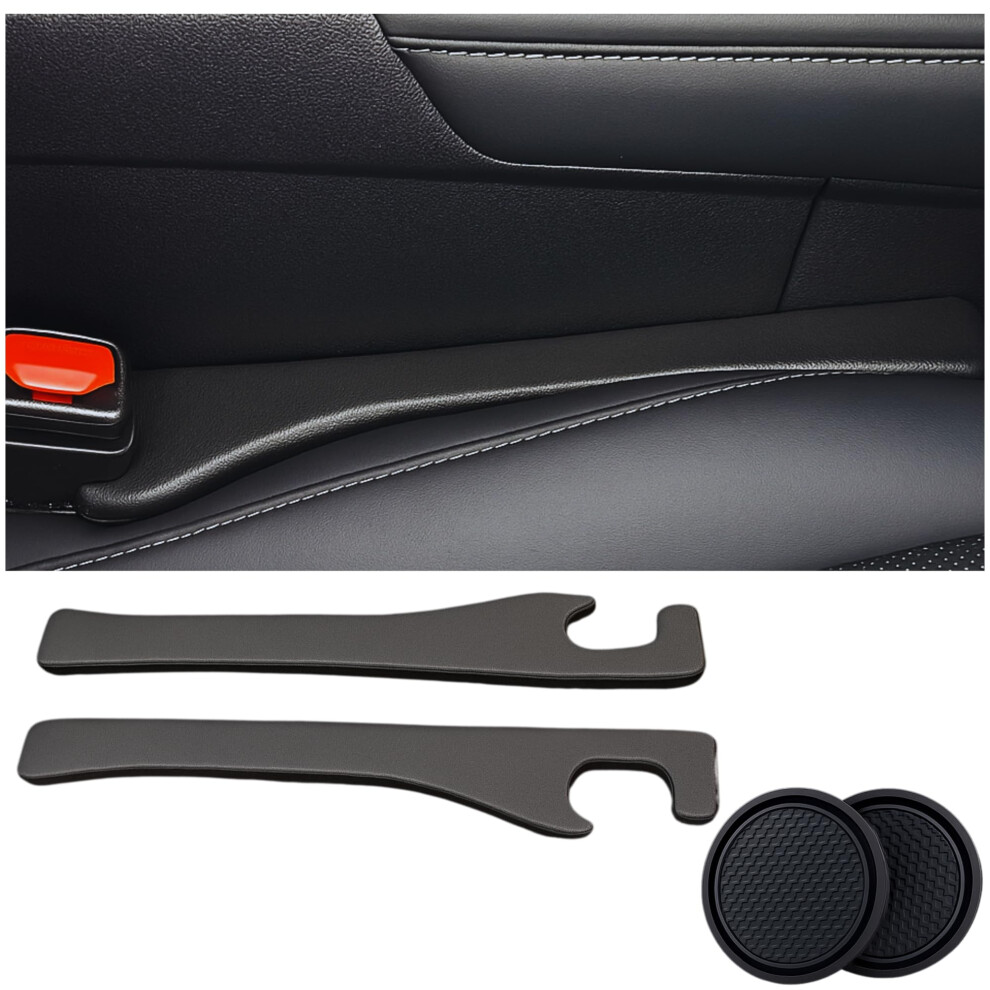 Car Seat Gap Filler And Organizer With Cup Holder, Universal Fit, Prevents Item Loss, Black 9001264018160
