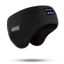 Bluetooth Headband Headphones with Fleece Ear Warmers, Stereo Sound, Winter Running Cycling Black