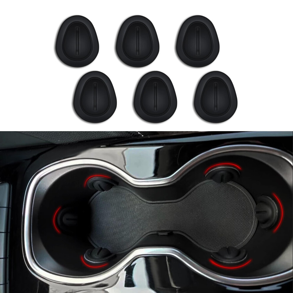 6Pcs Silicone Car Cup Holder Inserts With Anti Shake Stability, Universal Coasters For Car Suv Truck 9426802849745