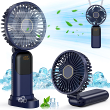 Persoonlijke koelventilator met led-display, 3-in-1 draagbaar ontwerp, ultralichte en stille oplaadbare handventilator met instelbare snelheden en