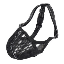 Dog Pet Muzzle Basket Stop Barking Chewing Mask-Black L