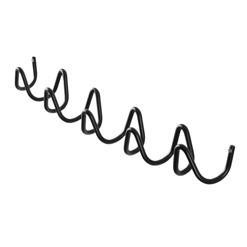 Metal Waved Pattern 5 Hook Wall Hooks with Drilling Mount-Black