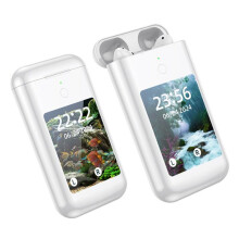 Earbuds 8000mAh Charging Case in-Ear Headphones HiFi Stereo Power Bank Function Built-in Microphone White