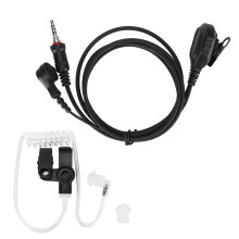 Auricolare di sorveglianza di sicurezza con tubo acustico, suono di alta qualità, struttura a doppia linea, design in-ear, microfono PTT a clip per