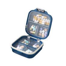 Travel Pills Case Double Layer System Easy-Peacoc Blue 1 small