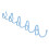 Metal Waved Pattern 5 Hook Wall Hooks with Drilling Mount-Blue 1