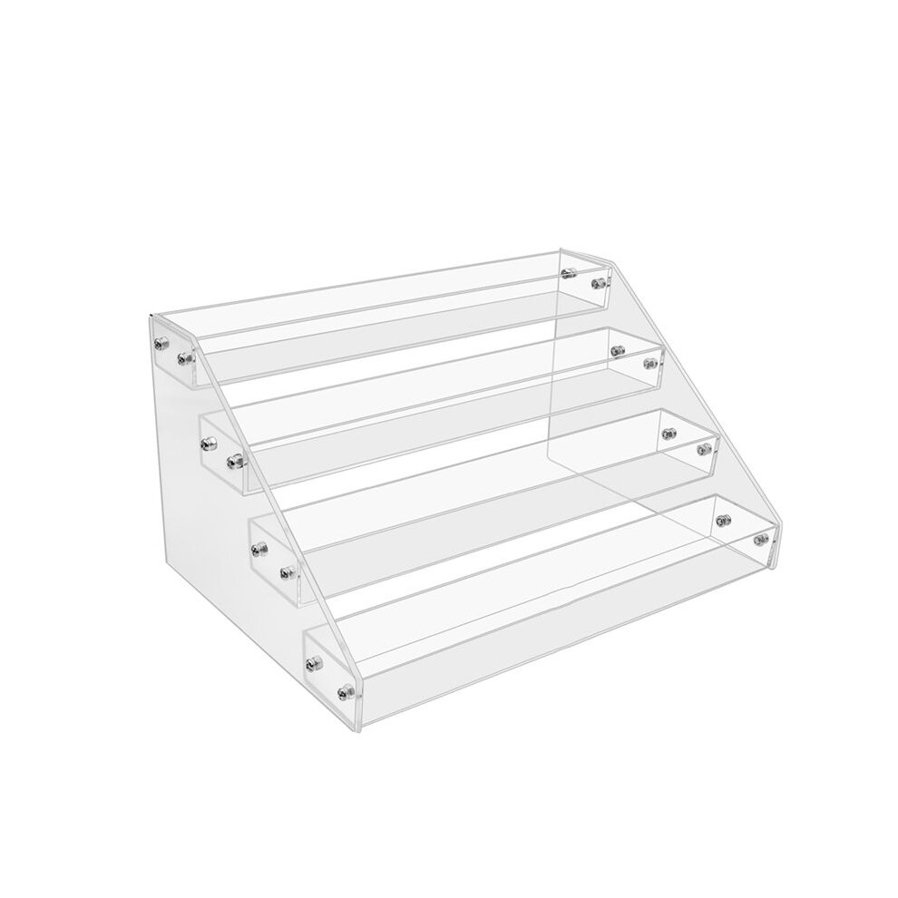 4Tier Clear Acrylic Cd Holder Cascading Cd Storage Rack,Dvd/Cd Display Rack & Vinyl Record Storage Stand 6133381019355