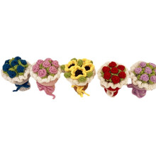 Bouquet di Fiori All'Uncinetto, Fiori Intrecciati A Mano, DIY, Portachiavi Fatto A Mano, Gioielli, Bambole, Accessori Pendenti