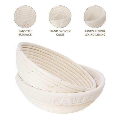 Round Sourdough Proofing Basket Set Bread Making Basket Bread Proofing Basket Set, Sourdough Baking Supplies 2