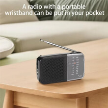 New Portable Radio with Speaker Battery Powered Radio with Strap Small Radio Telescopic Antenna for Indoor Outdoor