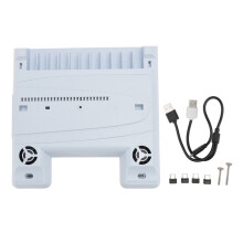 Caricabatterie con doppio controller e ventola a 3 livelli con illuminazione RGB, hub USB, porte, organizer per accessori, supporto verticale,