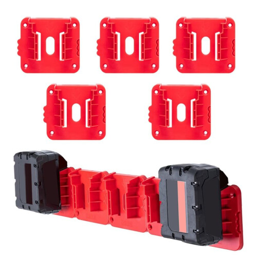 5PCS for  M18 Battery Holder, 18V Lithium Battery Wall Mount Dock, Secure & Organized Battery Storage Solution 1