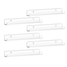 Record Shelf Wall Mount, 12 Inch Clear Acrylic Album Record Holder Display, Floating Shelves for Wall, Magazine Shelf