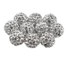 200 Stück 10 mm Weiße Strassperlen für Armbänder, Discokugeln, Glitzernde Perlen, Weiße Perlen Zur Schmuckherstellung