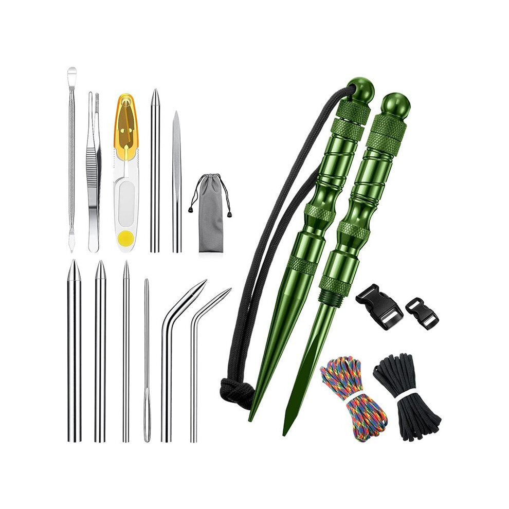 Typecat 12 Pcs Paracord-Fid Knotter Tools Set Stainless Steel Marlinspike Set Stitching Lacing Needles Smoothing Knotter Tools