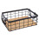 Double-Ear Rectangular Kitchen Storage Basket Handle Basket Wrought Iron Basket Solid Wood Bottom Fruit Basket 1