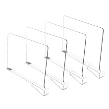 Transparente Regalteiler Zur Schrankorganisation - Kleiderschrank-Organizer, Schrank- und Bücherregal-Trennwände, 4 Stück