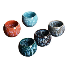 Ugnsbyte Keramiskt Tekoppsset - Presentförpackning med Fem Element, Kung Fu-Koppar i Porslin, Kaffemugg för Keramik, Kopp för Porslinservis